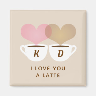 Aimant I Love You A Latte Custom Monogram