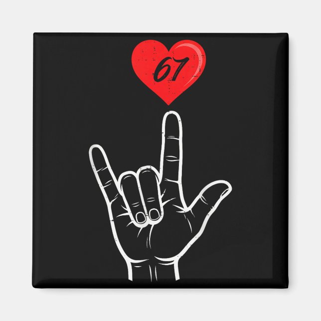 Aimant I Love You Hand Sign Asl Heart 67 Women Kids Men V (Devant)