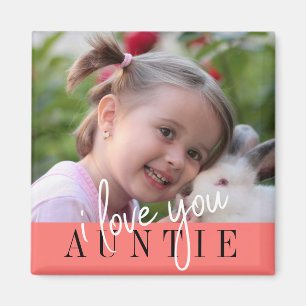 Aimant I Love You Tante Photo personnalisée
