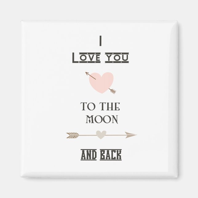 Aimant I love you to the moon and back (Devant)