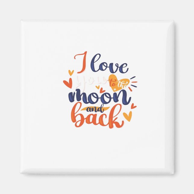 Aimant I Love You To The Moon And Back Modern Romantic De (Devant)