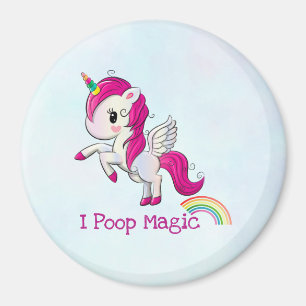 Aimant I Poop Magic Funny Unicorn Saying