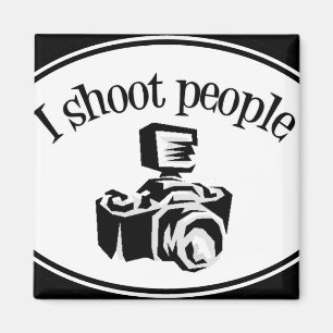 Aimant I Shoot People Retro Photographer's Camera B&W