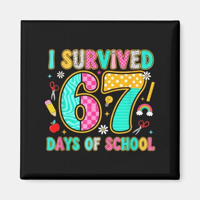 Aimant I Survived 67 Days Of School Funny Meme Teacher St (Devant)
