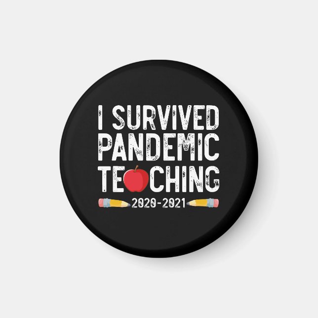 Aimant I Survived Pandemic Teaching 2020 2021 Apple (Devant)