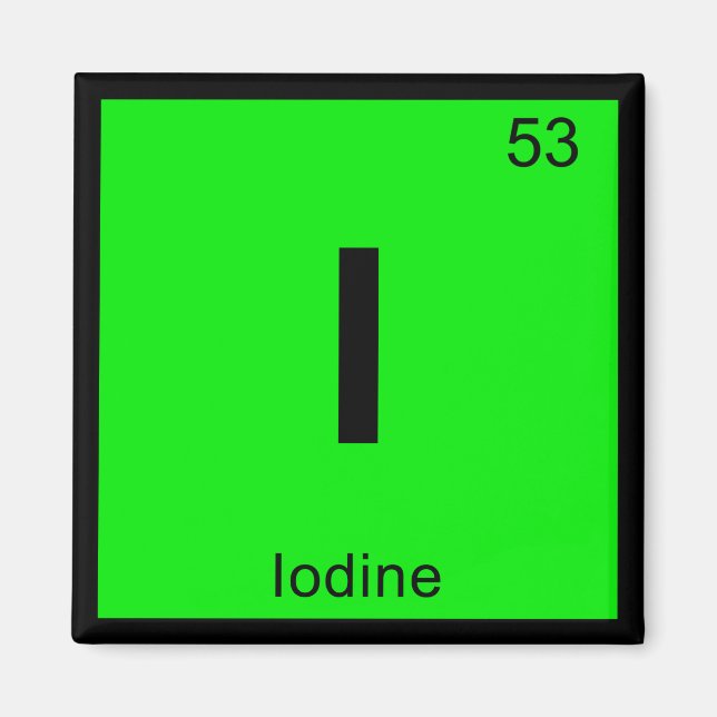 Aimant I - Symbole de tableau périodique de la chimie de  (Devant)