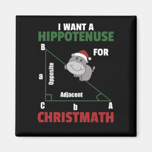 Aimant I Want A Hippo For Christmas Cute Hippos