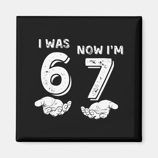 Aimant I Was 6 Now I'm 7 Six Seven Meme With Hands 7th Bi (Devant)