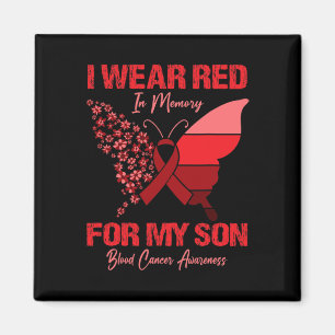 Aimant I Wear Red In Memory For My Son Blood Cancer Aware