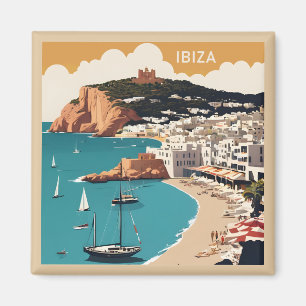 Aimant Ibiza, Espagne Affiche de voyage