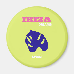 Aimant Ibiza, Espagne, Art Voyage, Preppy, Vert