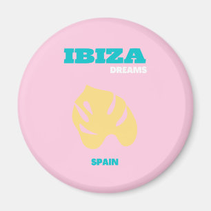 Aimant Ibiza, Espagne Travel Art, Preppy, Rose