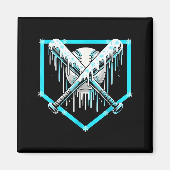 Aimant Ice Cream Baseball Drip Home Plate Bats Cool For B (Devant)