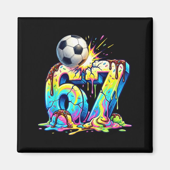 Aimant Ice Cream Drip Soccer 67 Six Seven Funny Gen Alpha (Devant)