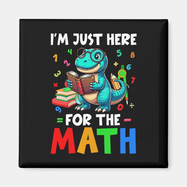 Aimant Ici pour les maths Mignon T-rex Compter les nombre (Devant)