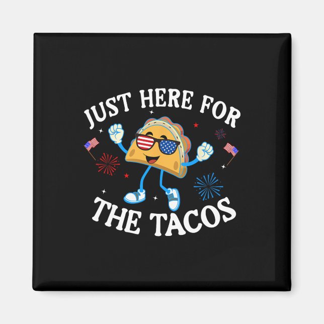 Aimant Ici Pour Les Tacos Sungles Drôle 4 juillet Usa (Devant)