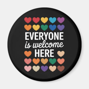 Aimant Ici tout le monde est le bienvenu LGBTQ