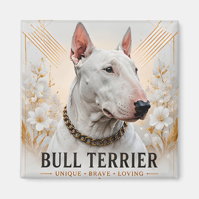 Aimant Icône Bull Terrier Intrépide (Devant)