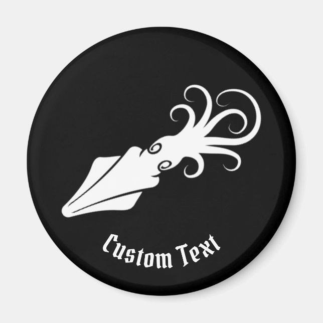 Aimant Icône de calmar blanc (Devant)