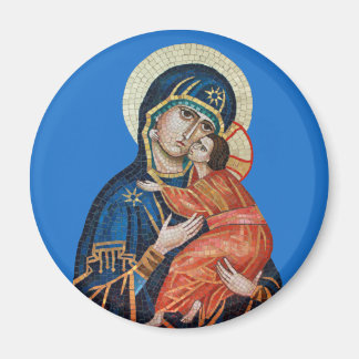 Aimant Icône de l'aimant rond Theotokos