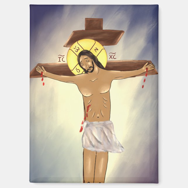 Aimant Icône du Christ en croix (Recto)