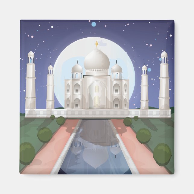 Aimant icône du monde indien logo affiche de voyage (Devant)