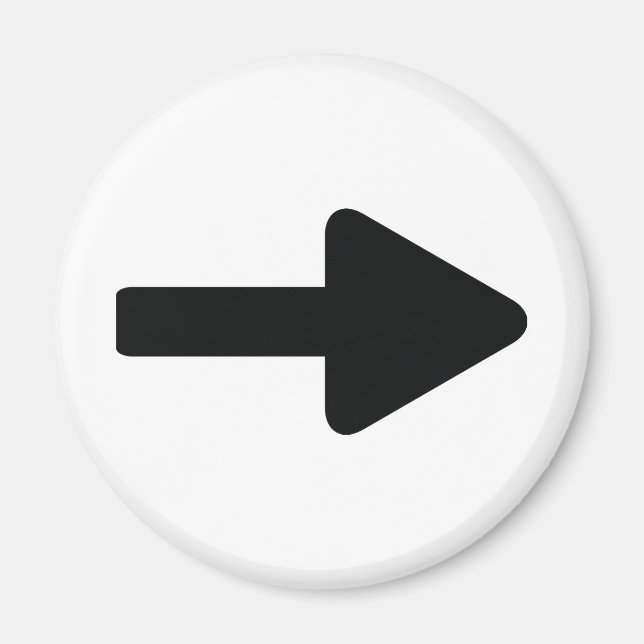 Aimant icône flèche droite noir (Devant)