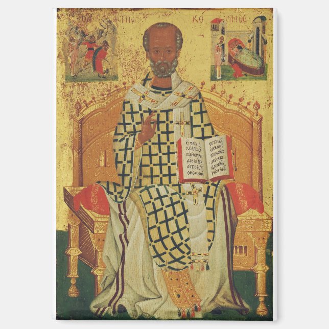 Aimant Icône orthodoxe byzantine de Saint-Nicolas de Myre (Recto)