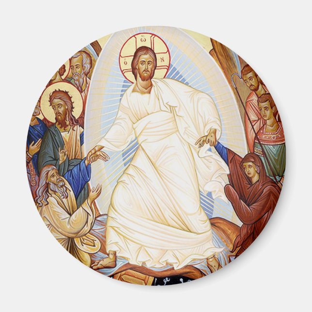 Aimant Icône orthodoxe de l'Anastasis Résurrection (Devant)
