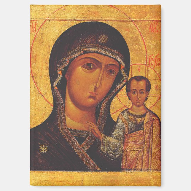 Aimant Icône orthodoxe de Notre-Dame de Kazan (Recto)