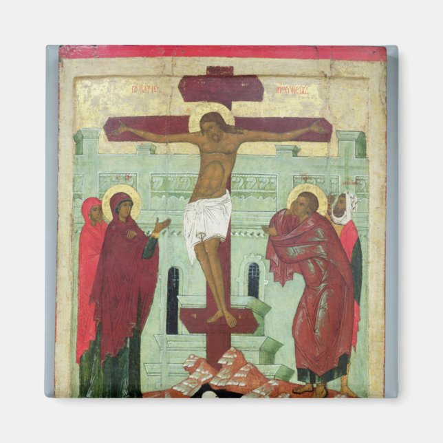 Aimant Icône représentant la Crucifixion avec la Vierge (Devant)
