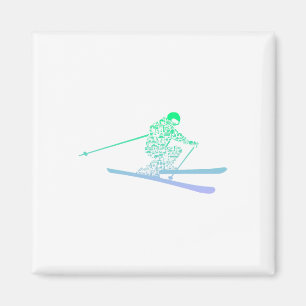 Aimant Icône Ski Silhouette Pour Skiier Garçons Ski