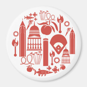 Aimant Icônes de Géorgie Atlanta