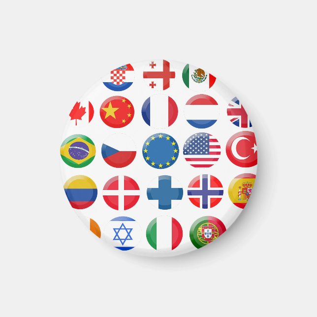 Aimant Icônes des pays définies (Devant)