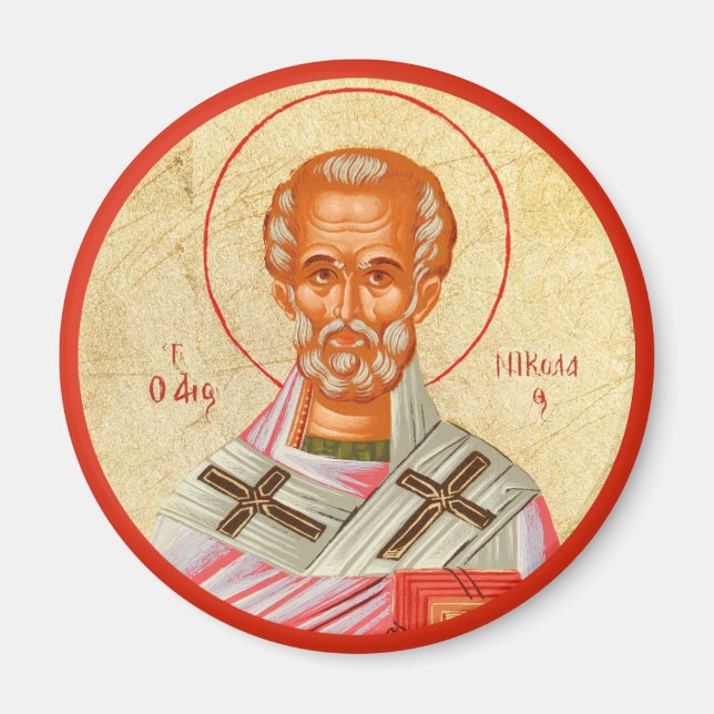 Aimant Icônes orthodoxes chrétiennes byzantines : St. Nic (Devant)