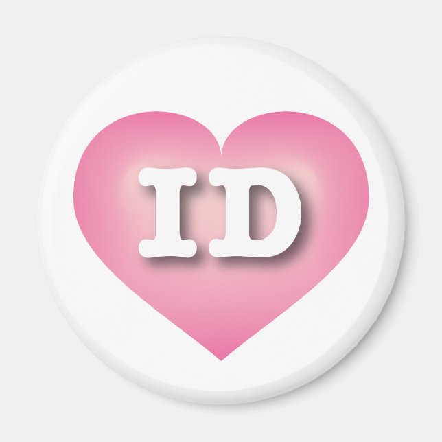 Aimant Idaho Pink Fade Heart - I love ID (Devant)