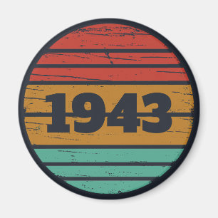 Aimant Idée cadeau d'anniversaire vintage personnalisé