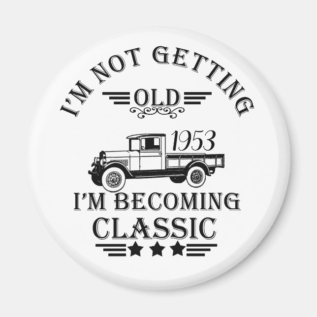 Aimant Idée cadeau d'anniversaire vintage personnalisé (Devant)