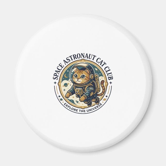 Aimant Idée cadeau papa chat astronaute spatial - Astr (Devant)