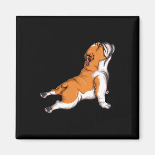 Aimant Idée cadeau porte-chien maman yoga bouledogue angl