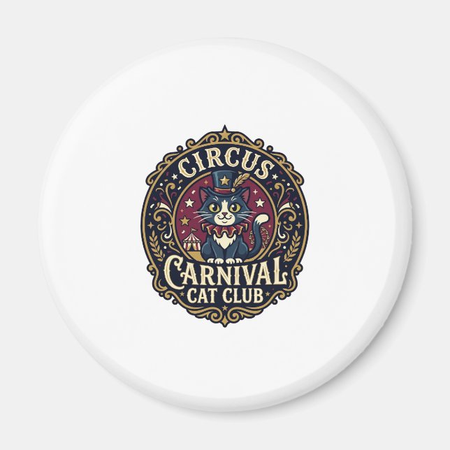 Aimant Idée cadeau pour papa de chat de carnaval de cirqu (Devant)