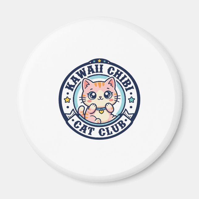 Aimant Idée de cadeau de maman chat chibi kawaii - Kawaii (Devant)