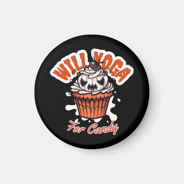 Aimant Idée de Cupcake Halloween pour le Yoga des Mamans (Devant)