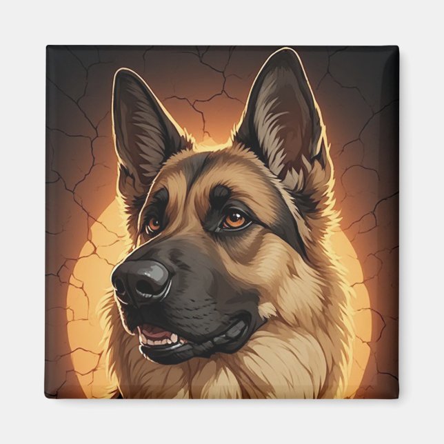 Aimant 🐾 Idées de cadeaux pour les amoureux de Berger Al (Devant)