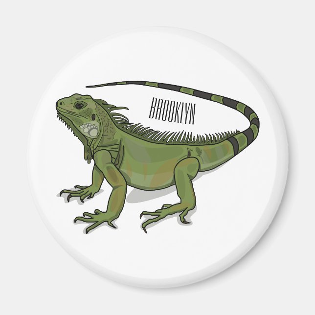 Aimant Iguana cartoon illustration (Devant)