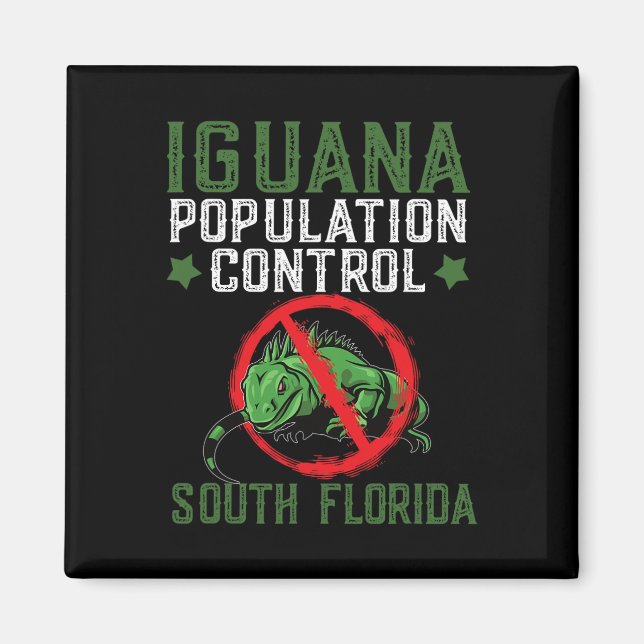 Aimant Iguana Chasse Design Pour Sud De La Floride Iguana (Devant)