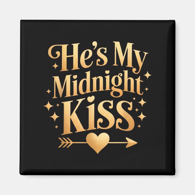 Aimant Il est mon baiser de minuit Bonne année couple ass (Devant)
