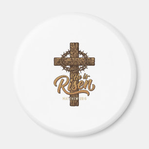 Aimant Il Est Ressuscité Croix Couronne d'Épines Chemise 