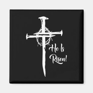 Aimant Il Est Ressuscité Croix Jésus Religieux Pâques Jou