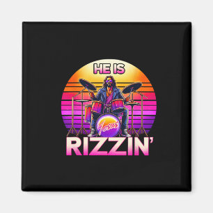 Aimant Il Est Rizzin' Jésus A Rizzen Retro Christian Et